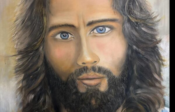 El Jesús de los Ojos Azules Oleo Original